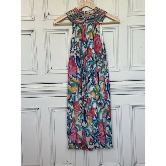 Trina Turk Women's XS Arias Dress in Color Parchment Multi - Picture 5 of 9